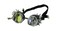 Retro LED Light Up Steampunk Goggles with Yellow/Smoke Lens and Ocular Loupes